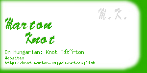 marton knot business card